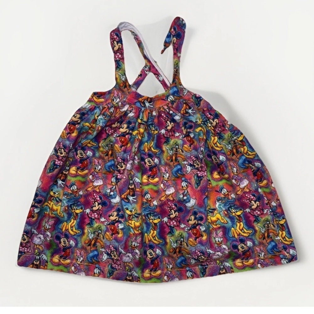 Disney Characters Vintage Pattern Handmade Sleeveless Baby Girls Dress Toddler
